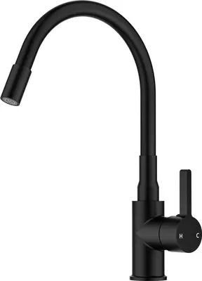 Immagine prodotto di FORIOUS Rubinetto flessibile nero ruotabile a 360° Rubinetto da cucina in acciaio inox