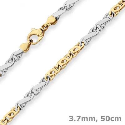 3-7mm-Fantasiekette-aus-585-Gold-gelb-weiß-50cm