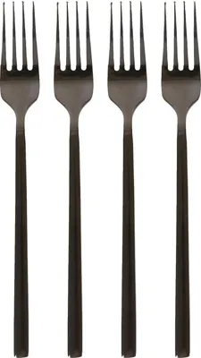 Produktbild von Menügabeln aus Edelstahl – 19,5 cm – Schwarz – 4er-Pack