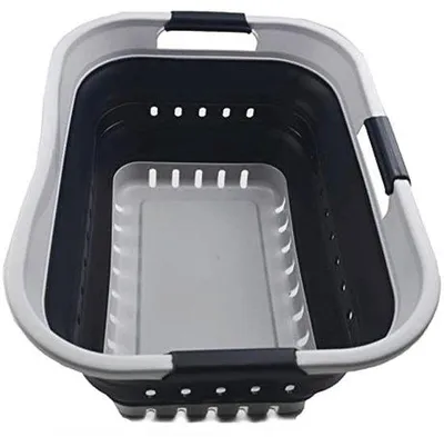 Produktbild von Famanu Wäschekorb faltbar mit 3 Griffen - platzsparender Organizer 30L