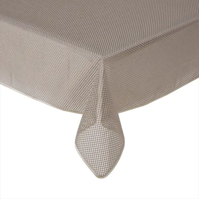 Produktbild von Tischdecke Gartentischdecke Karo Beige 110x140 cm Outdoor Weichschaum PVC rechteckig Terrasse Garten rutschfest wetterfest