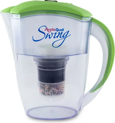 Produktbild von AcalaQuell Swing® Kannen Wasserfilter in grün, inklusive 1x Filterkartusche und 1x Mikroschwamm