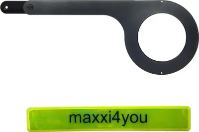 Produktbild von Hebie Fahrrad Kettenschutz 317 Ø 180 mm 350-450 mm 38 Zähne Schwarz-Matt inkl. maxxi4you Reflexband