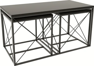 Obrázek produktu pro Skye Decor, Sada konferenčních stolků – Dolphie (antracit + černá)