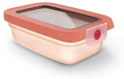 Imagen del producto de EMSA oneClick N1210200, Contenedor, Rectangular, 0,5 l, Naranja, Transparente, Polipropileno (PP), Polipropileno (PP) / elastómero termoplástico (TPE)