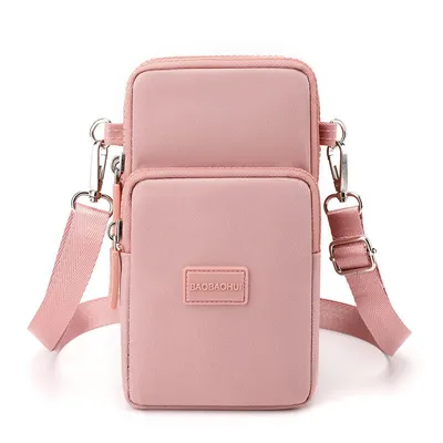 Produktbild von OKWISH Handytasche zum Umhängen, große Kapazität Handy Umhängetasche Damen Leder，Handytasche mit Geldbörse zum Umhängen，umhängetasche Breiter Rosa