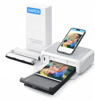 Produktbild von WOLFANG Fotodrucker, Sofortbilddrucker mit 54 Blatt (4 x 6 Zoll), unterstützt WL
