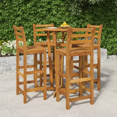 Produktbild von Cloris Designermöbel 5-tlg. Gartenbar-Set Massivholz Akazie 2024 Neu