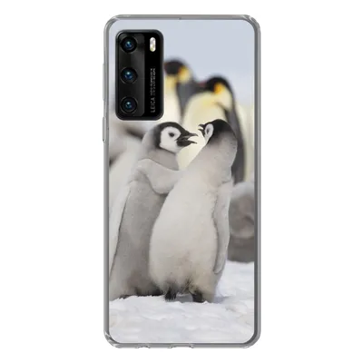 Produktbild von MuchoWow® Handyhülle Schutzhülle Hülle für Huawei P40 Pinguine - Schnee - Tiere Silikon Softcase Handy Hülle - Handytasche