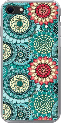 Produktbild von MuchoWow® Handyhülle Schutzhülle Hülle für Telefoonhoesje iPhone SE 2020 Mädchen - Blumen - Muster - Mädchen - Kinder - Kinder Silikon Softcase Handy Hülle - Kartenbesitzer