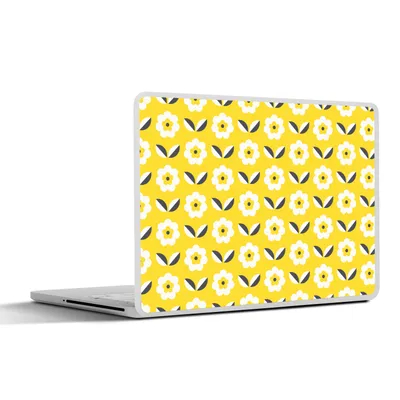 Produktbild von MuchoWow® Laptop Aufkleber Sticker Cover Blume - Gelb - Muster - Sommer 31x22.5 cm - Laptop-Deko