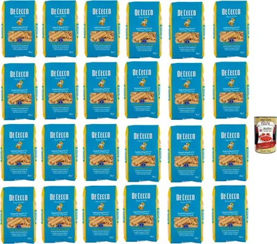 Produktbild von De Cecco Sedani Rigati N°57, 100% Italienisch Pasta Nudeln 24x 500g + Italian Gourmet Polpa 400g