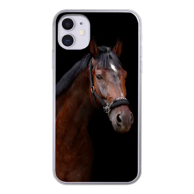 Produktbild von MuchoWow® Handyhülle Schutzhülle Hülle für iPhone 11 Pferd - Tiere - Braun Silikon Softcase Handy Hülle - Handytasche