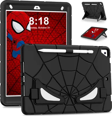 Produktbild von Schutzhülle für iPad 10.2 2021/2020/2019, iPad 9th/8th/7th Gen Hülle Robuste Stoßfeste Ständer für Kinder Jungen Schwarz