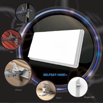 Produktbild von Selfsat H30D4+ Flach-Antenne Quad für vier Teilnehmer