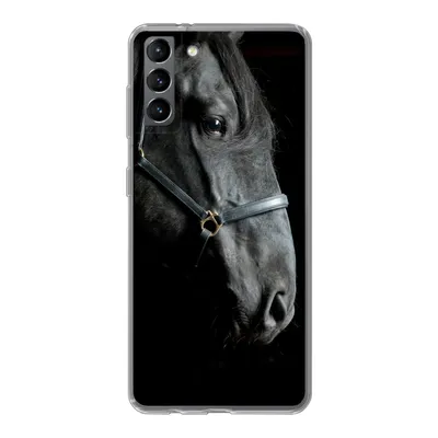 Produktbild von MuchoWow® Handyhülle Schutzhülle Hülle für Samsung Galaxy S21 Plus Pferd - Leicht - Schwarz Silikon Softcase Handy Hülle - Handy-Tasche