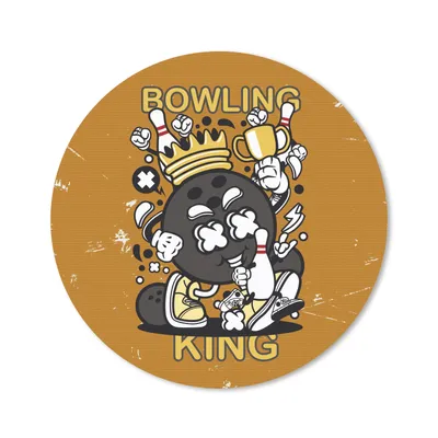 Produktbild von MuchoWow® Mauspad Mousepad Vintage - Bowling - König 20x20 cm - Mousepads - Maus Mat - Pad - Mausunterlage - Schreibtischmatte