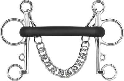 Produktbild von Sprenger Pelham Stangengebiss Hartgummi 18 mm Hartgummi starr Edelstahl, Größe:125 mm