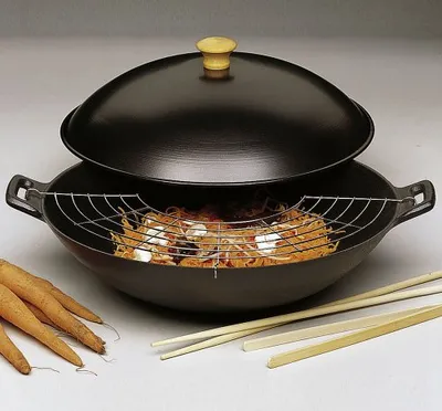 Produktbild von Kela Wok-Set Asia mit Deckel Induktionsgeeigent 36 cm Durchmesser 77943
