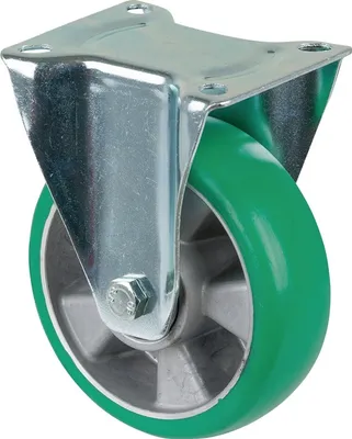 Produktbild von Bockrolle Rad- 160 mm Tragfhigkeit 300 kg Polyurethan Platte L138xB109 mm Farbe Rolle blau