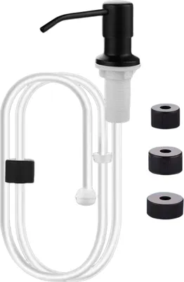Produktbild von Seifenspender für Küchenspüle, Edelstahl-Arbeitsplattenpumpe mit 1 m Verlängerungsrohr-Set, 360-Grad-Drehung, korrosionsbeständige Handwaschpumpe für Zuhause, Café, Restaurant
