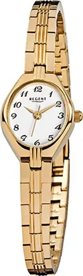 Produktbild von Regent Stahl Damen Uhr F-303 Quarzuhr Armband gold D2URF303