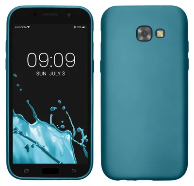 Produktbild von kwmobile Handyhülle für Samsung Galaxy A5 (2017) Hülle - Silikon Case metallisch schimmernd - Schutzhülle Cover - Metallic Karibikblau