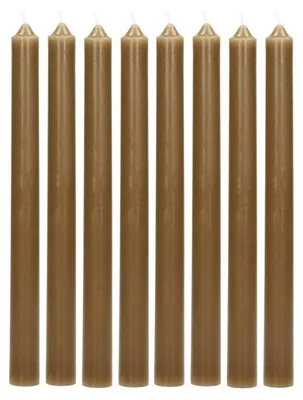 Zdjęcie produktu dla Zestaw 8 świec Pomax, wykonanych z wosku parafinowego, w kolorze musztardowym, o średnicy 2,2 cm i wysokości 25 cm