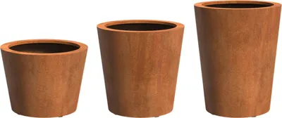 Produktbild von Adezz Conic mit Boden Pflanzgefäß aus Corten-Stahl Pflanzkübel Blumentopf