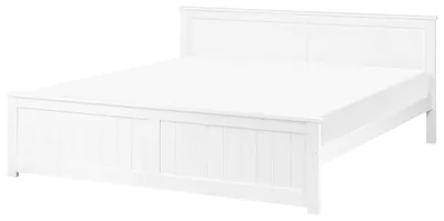 Zdjęcie produktu dla BELIANI Łóżko białe drewno sosnowe 180 x 200 cm rama ze stelażem minimalistyczne skandynawskie