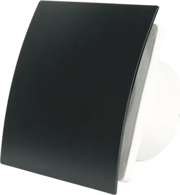 Produktbild von Whisper - Badlüfter - Schwarz - Ø 100 mm - Feuchtigkeitssensor