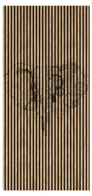 Produktbild von Akustikpaneele mit Digitaldruck Elefant03 19 x 1133 x 2400 mm Elefant Zeichnung MDF PET-Fasern Wandpaneele Braun Schwarz 2 Einzelplatten