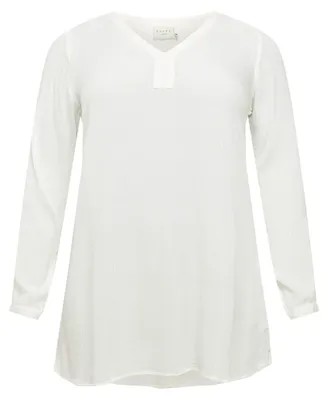 Productafbeelding van KAFFE CURVE Dames tuniek KCami Dames Plus size tuniek Casual Langarm V-hals