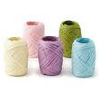 Produktbild von Papierband Raffiabast 5 Rollen Set je 20m Pastell Bunt