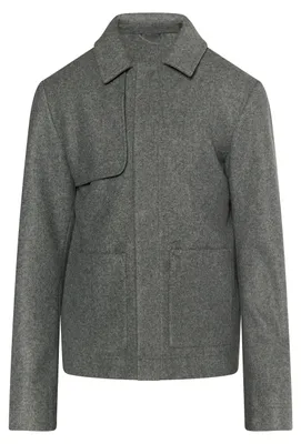 Produktbild von Herren Jacke Grau M mit Schulterkoller und verdeckter Druckknopfleiste