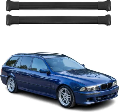 Produktbild von Dachträger Grundtäger für BMW 5er E39 Touring 1997-2004 75kg Alu Schwarz 2 tlg