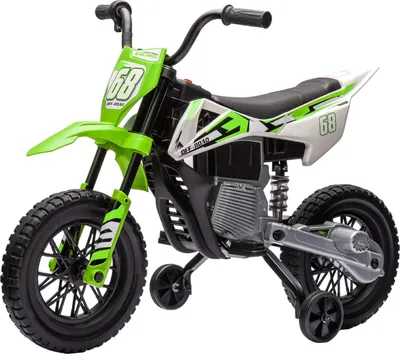 Produktbild von Kinder Elektro-Motorrad, 12V Kindermotorrad mit Musik, Kinderfahrzeug mit abnehmbar Trainingsrädern, 2,4-5 km/h, für 3-6 Jahre Kinder, max. 30 kg, Grün
