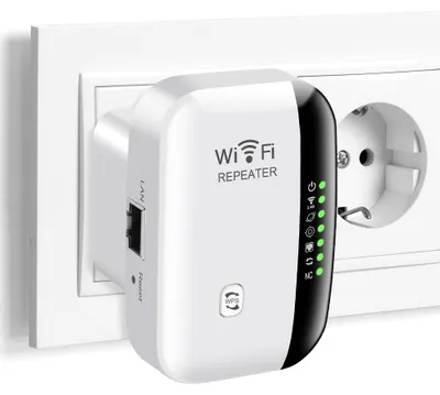 Productafbeelding van Wifi versterker - Wifi booster - 300 Mbit/s - 2,4 GHz - Wifi repeater met ethernetpoort