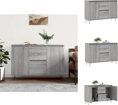 Productafbeelding van vidaXL Dressoir, grijs Sonoma, 104x35x70 cm, houtvezel - Dressoirs