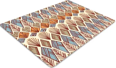 Produktbild von Stuhlunterlage Bürostuhlunterlage 120 cm x 90 cm Bodenmatte Bürostuhlunterlage - Ethnisches braunes Muster