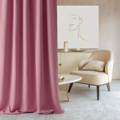 Zdjęcie produktu dla Zasłona ROOM99 Aura z przelotkami, 140 x 300 cm, różowa, 1 sztuka