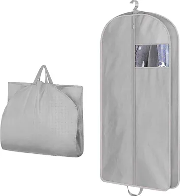 Productafbeelding van Kledinghoes Reis - Kledingzak Beschermhoes - Kleding Opbergen - Stof- en Waterdicht - 60x153cm - Grijs