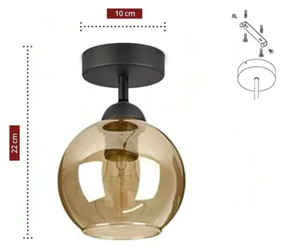 Zdjęcie produktu dla Styl skandynawski – lampa wisząca – 1-punktowa – szklany klosz – oprawka E27 – 220 V – kabel wiszący – bez żarówki