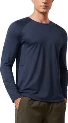 Productafbeelding van Sportshirt Lange Mouw - Ademend Shirt - Outdoor Training - Vochtregulerende Stof - N.v.t. - Zwart