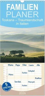 Produktbild von Familienplaner 2026 - Toskana - Traumlandschaft in Italien mit 5 Spalten (Wandkalender, 21 x 45 cm) CALVENDO