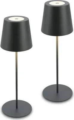 Produktbild von 2x Briloner LED Akku Tischlampe Kabellos Lampe Höhenverstellbar Anthrazit 36cm