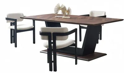 Produktbild von Esstisch mit 4x Stühlen Küchentisch Essgruppe Esszimmer Holz Metall
