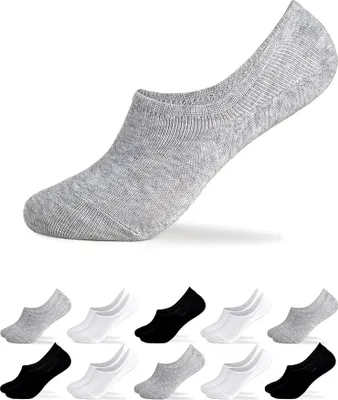 Obrázok produktu pre 10-dielna sada dámske ponožky po členky biele, šedé, čierne, veľkosť 39-42