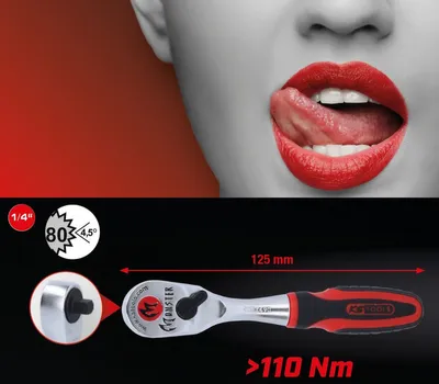 Immagine prodotto di KS Tools 1/4 Monster cricchetto reversibile, 80 denti, 935.1490