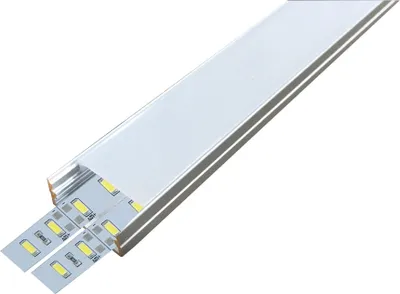 Produktbild von 2 Meter 23mm Breite Aluprofil Alu Schiene Profil LED Kanal für LED Strip mit Milchglas Abdeckung Profil N